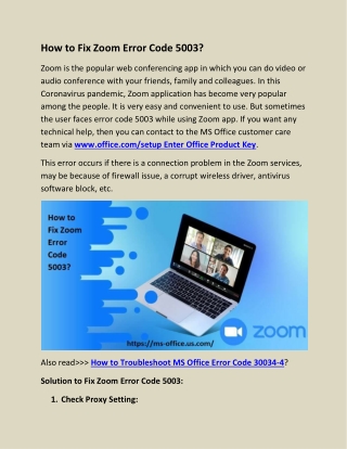 How to Fix Zoom Error Code 5003?