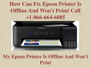 How Can Fix epson printer is offline and won't print| call 1-866-664-6085