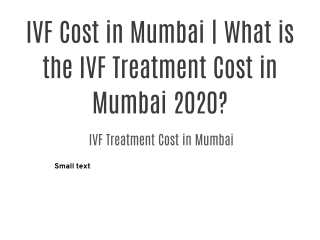 IVF Cost in Mumbai | What is the IVF Treatment Cost in Mumbai 2020?