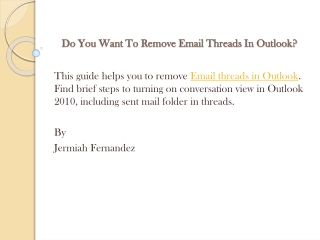 Do You Want To Remove Email Threads In Outlook?