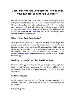 How to build your own Taxi Booking App Like Uber?