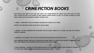 Crime Fiction Books