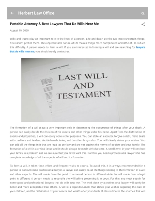 Portable Attorney & Best Lawyers That Do Wills Near Me