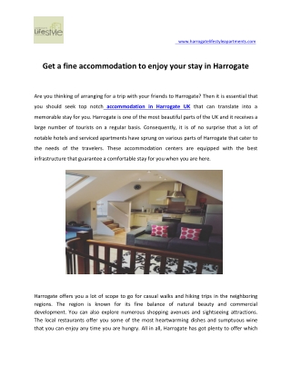 Get a fine accommodation to enjoy your stay in Harrogate