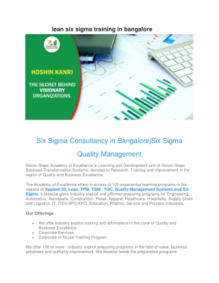 lean six sigma training in bangalore