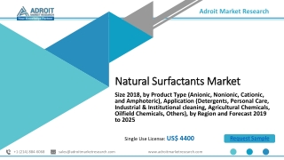 Natural Surfactants Market 2019 Global Analysis, Research, Review, Applications and Forecast to 2025