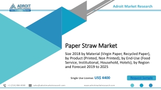 Paper Straw Market 2019 Global Industry Growth Analysis, Segmentation, Size, Share, Trend, Future Demand and Leading  Pl