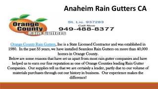 Anaheim Rain Gutters CA