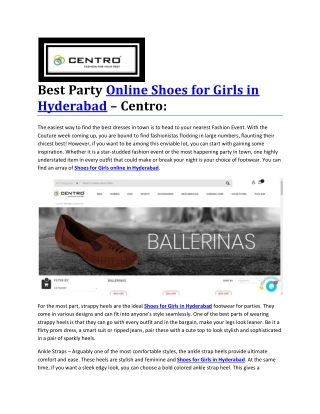 Best Party Online Shoes for Girls in Hyderabad – Centro: