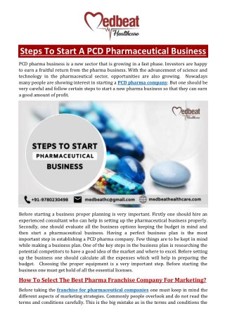 Steps to start a PCD pharmaceutical business