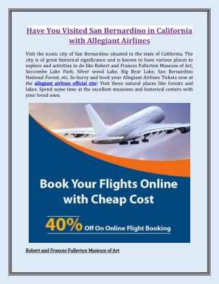 Have You Visited San Bernardino in California with Allegiant Airlines