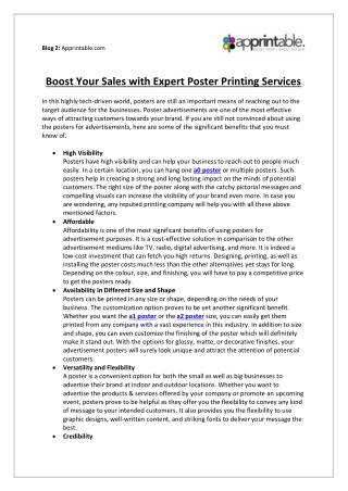 Boost your sales with expert poster printing services