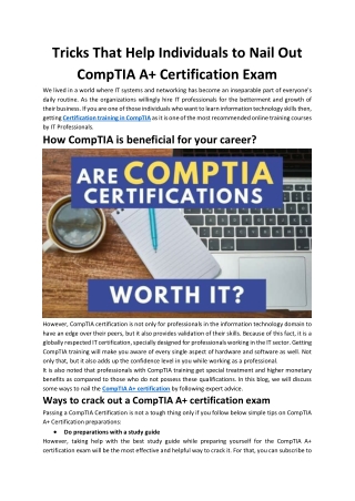 How to Nail Out CompTIA A  Certification Exam