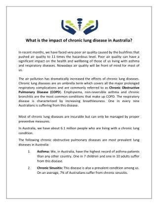 What is the impact of chronic lung disease in Australia?
