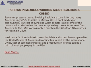 Retiring In Mexico & Worried about Healthcare Costs?