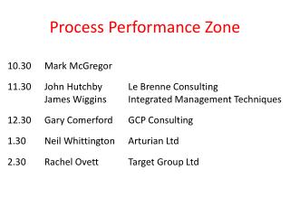 Process Performance Zone