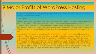 9 Major Profits of WordPress Hosting