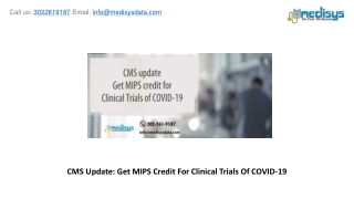 CMS Update: Get MIPS Credit For Clinical Trials Of COVID-19