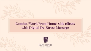 Combat ‘Work From Home’ side effects  with Digital De-Stress Massage