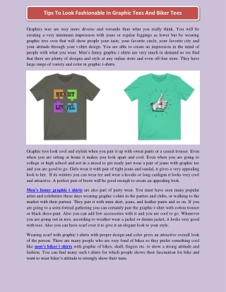 Tips To Look Fashionable In Graphic Tees And Biker Tees