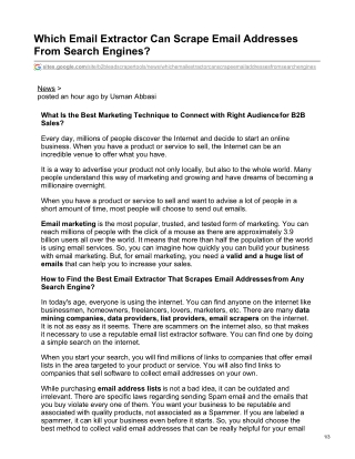 Which Email Extractor Can Scrape Email Addresses from Search Engines?