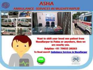 Go for Vitalized Traditional ICU Setup Ambulance Services in Muzaffarpur | AAS