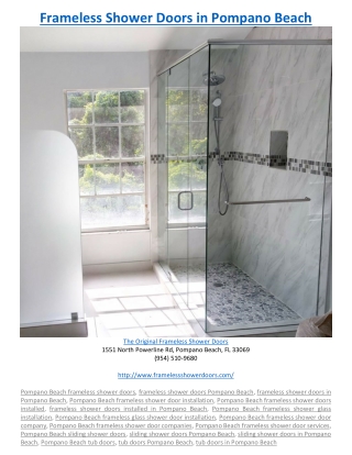 Frameless Shower Doors in Pompano Beach