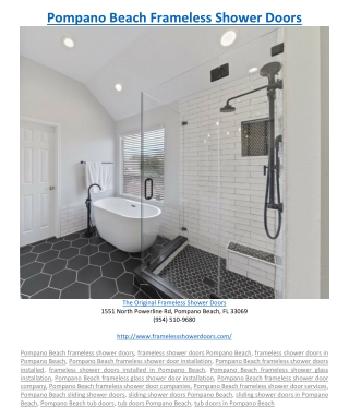 Pompano Beach Frameless Shower Doors