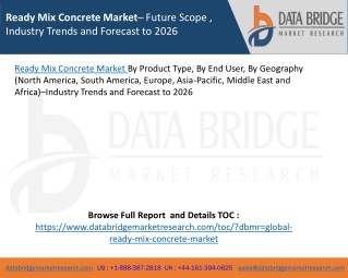 Ready Mix Concrete Market– Future Scope , Industry Trends and Forecast to 2026