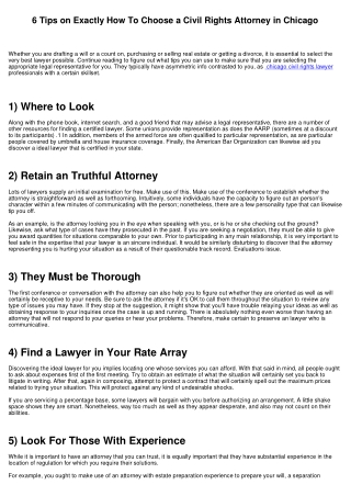 6 Tips on Just How To Select a Civil Rights Lawyer in Chicago