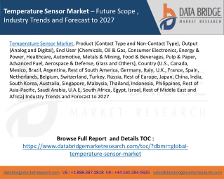 Temperature Sensor Market – Future Scope , Industry Trends and Forecast to 2027