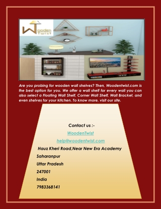 Shop Wooden Wall Shelves | WoodenTwist