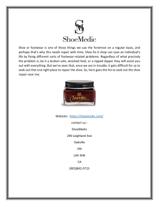 Shoe cleaning toronto | Shoemedic.com