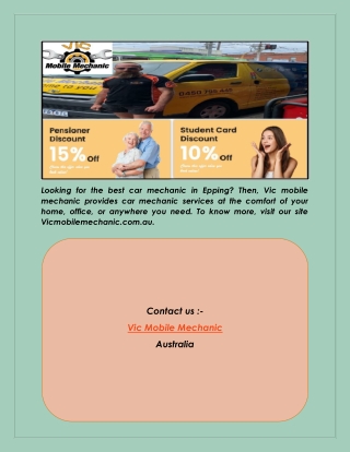 Best Car Mechanic Epping | Vicmobilemechanic.com.au