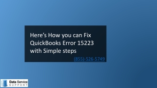 Here's How you can Fix QuickBooks Error 15223 with simple Steps