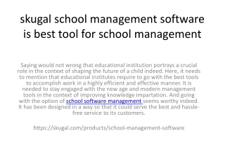 skugal school management software is best tool for school management