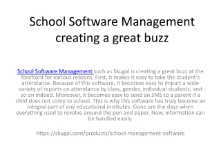 School Software Management creating a great buzz