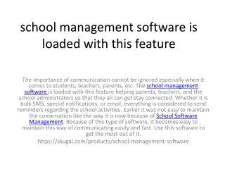 school management software is loaded with this feature