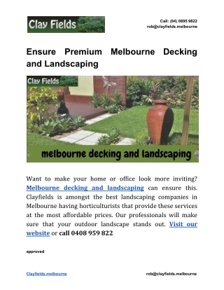 Ensure Premium Melbourne Decking and Landscaping