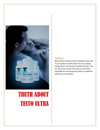 Peruse The Shocking Truth About Testo Ultra