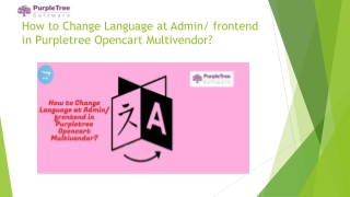 How to Change Language at Admin/ frontend in Purpletree Opencart Multivendor?