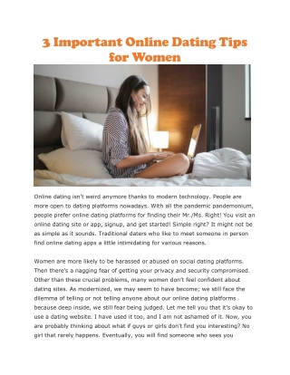 Online dating tips