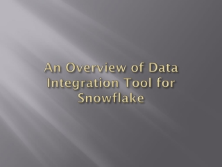 Snowflake Data Integration Tool