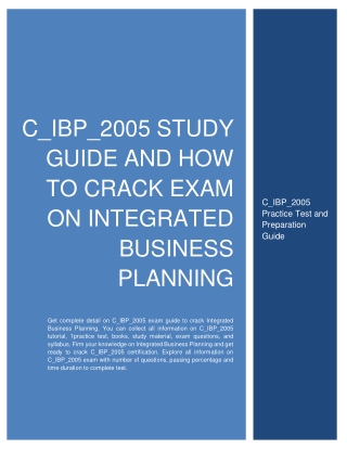 C_IBP_2005 Study Guide and How to Crack Exam on Integrated Business Planning