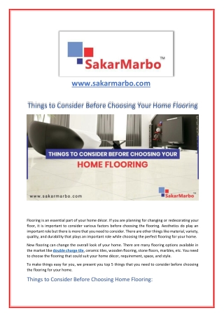 Things to Consider Before Choosing Your Home Flooring