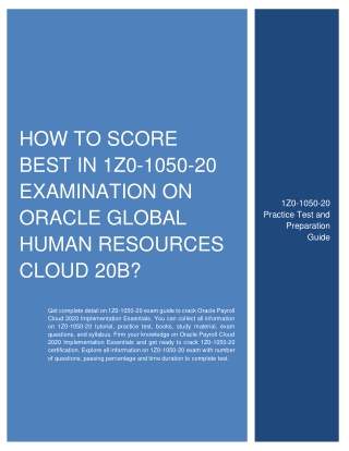 How to Score Best in 1Z0-1050-20 Examination on Oracle Global Human Resources Cloud 20B?