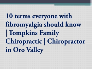 10 terms everyone with fibromyalgia should know | Tompkins F