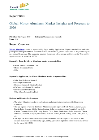 Mirror Aluminum Market Insights and Forecast to 2026