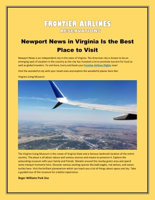 Newport News in Virginia Is the Best Place to Visit