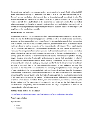 Non - Conductive Ink Market | Size, Share, Trends | 2020 - 2025